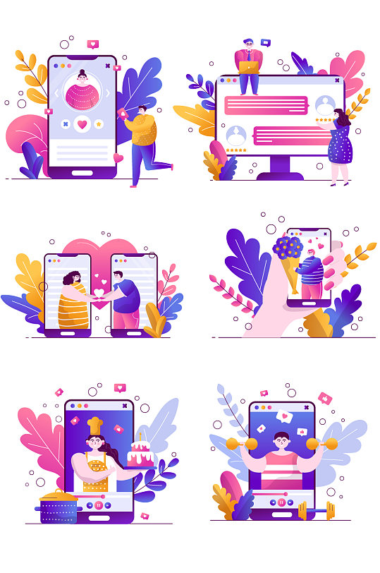 卡通手绘健身运动插画图片-卡通手绘健身运动插画素材下载-众图网