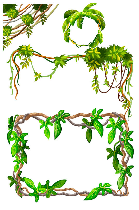 绿色植物蔓藤树叶元素