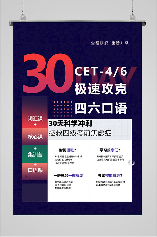 英语四六级补习海报