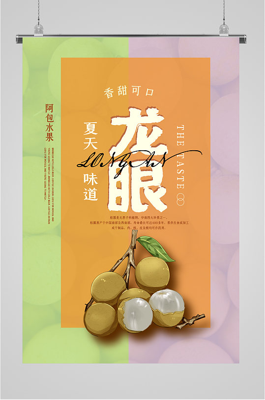 精品龙眼水果宣传海报