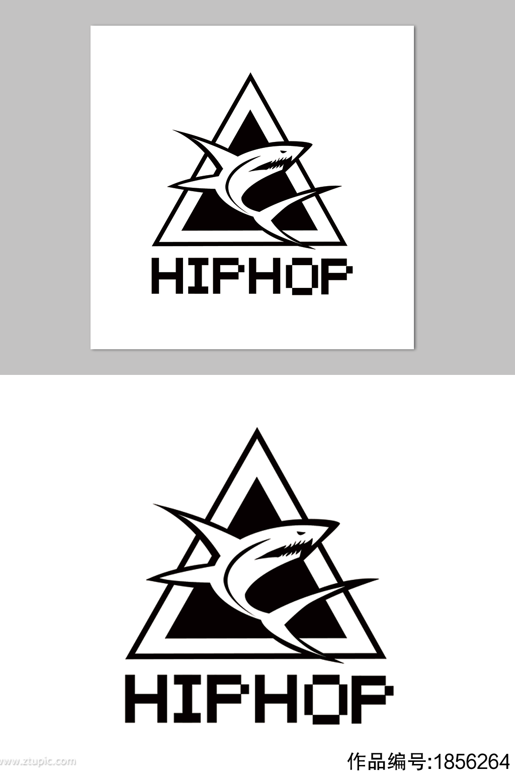 简约时尚hiphop个性酷logo鲨鱼