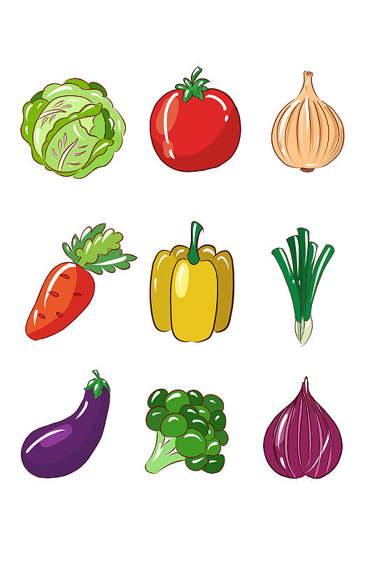 简约卡通蔬菜图片-简约卡通蔬菜素材下载-众图网