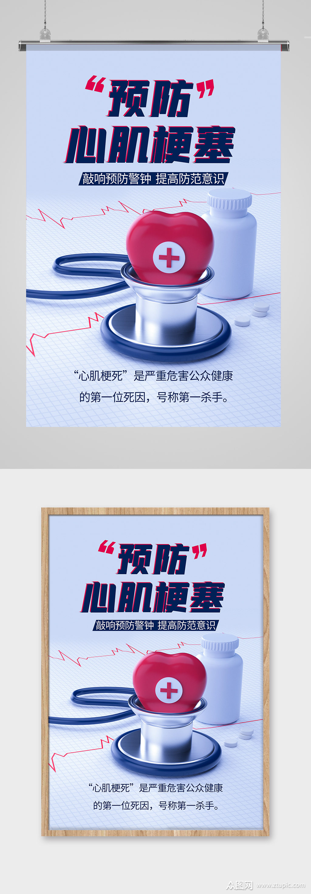 预防心肌梗塞医疗公益海报