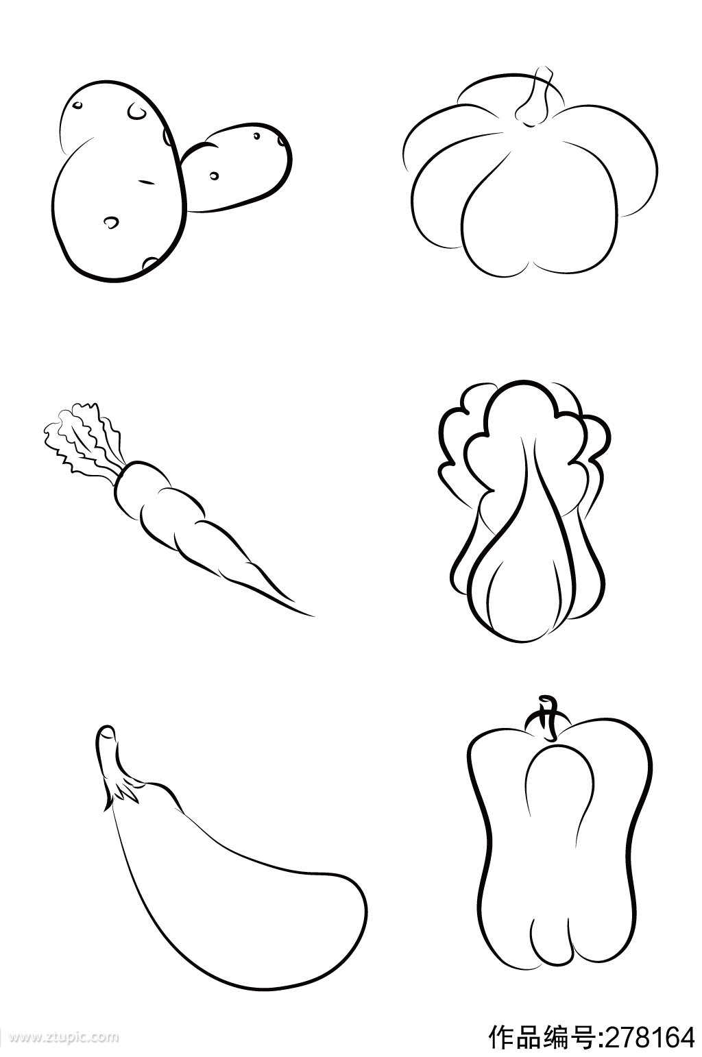 卡通果蔬蔬菜简笔画