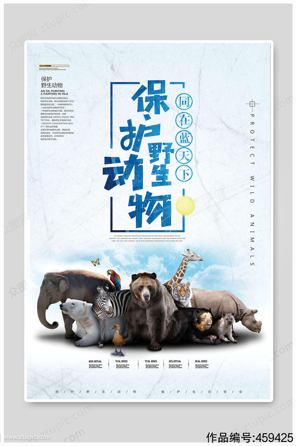 野生动物保护野生动物海报