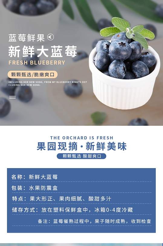 蓝莓促销详情页图片-蓝莓促销详情页设计素材-蓝莓促销详情页模板下载