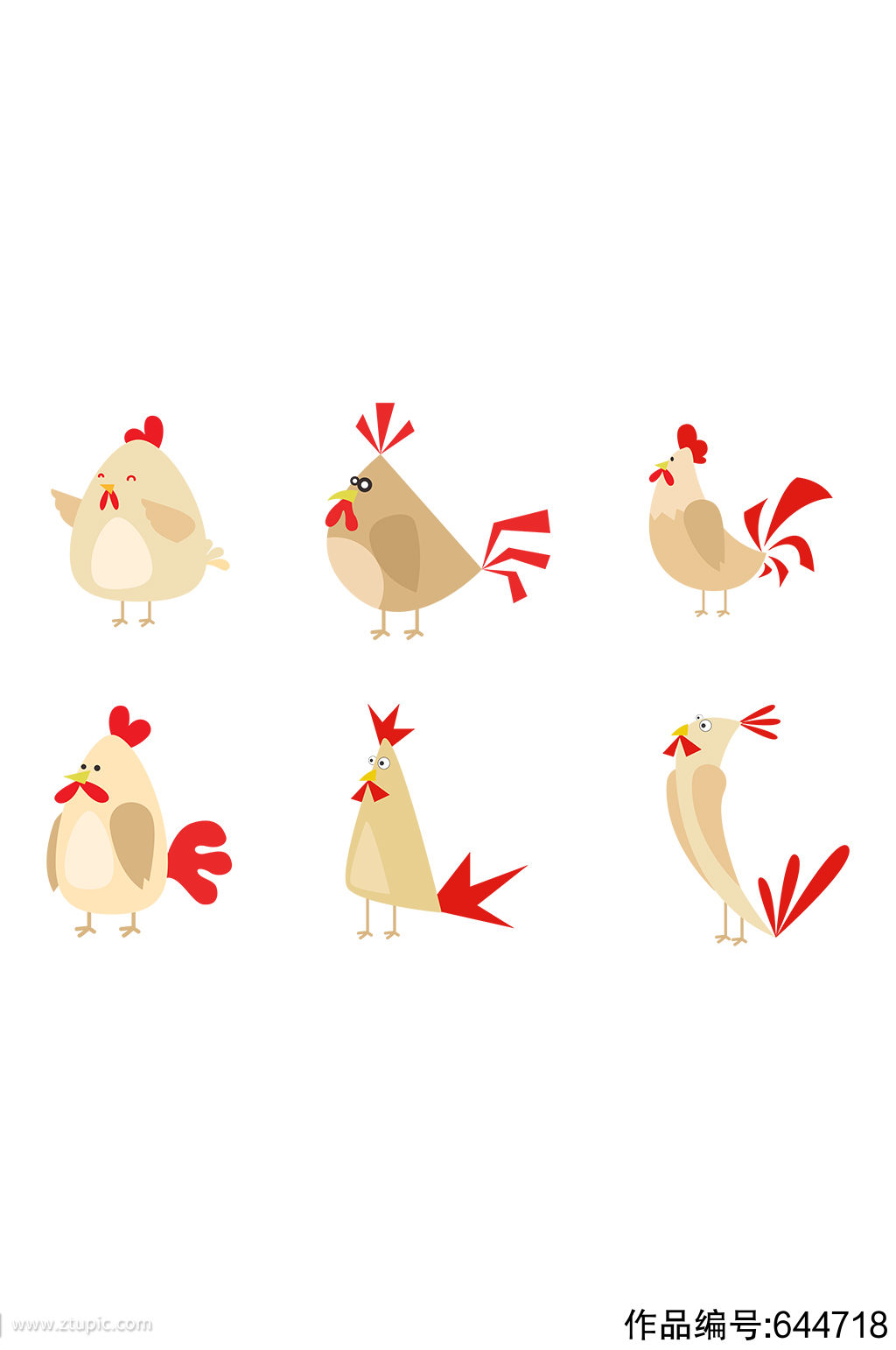 卡通动物鸡设计素材