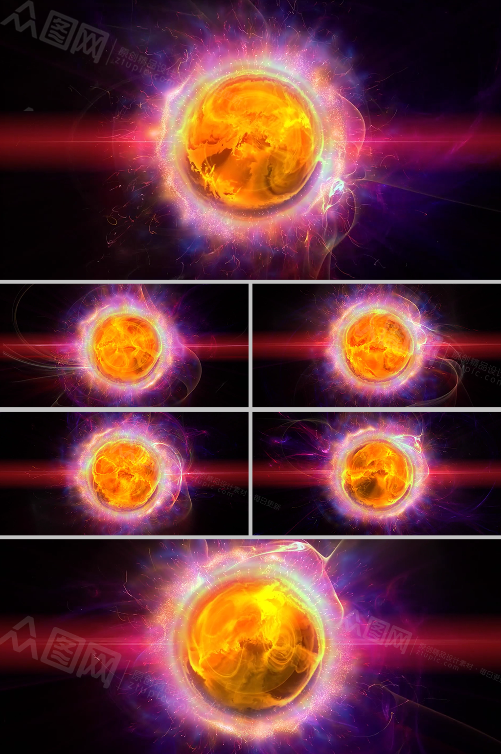魔幻炫彩能量光球粒子释放背景视频素材