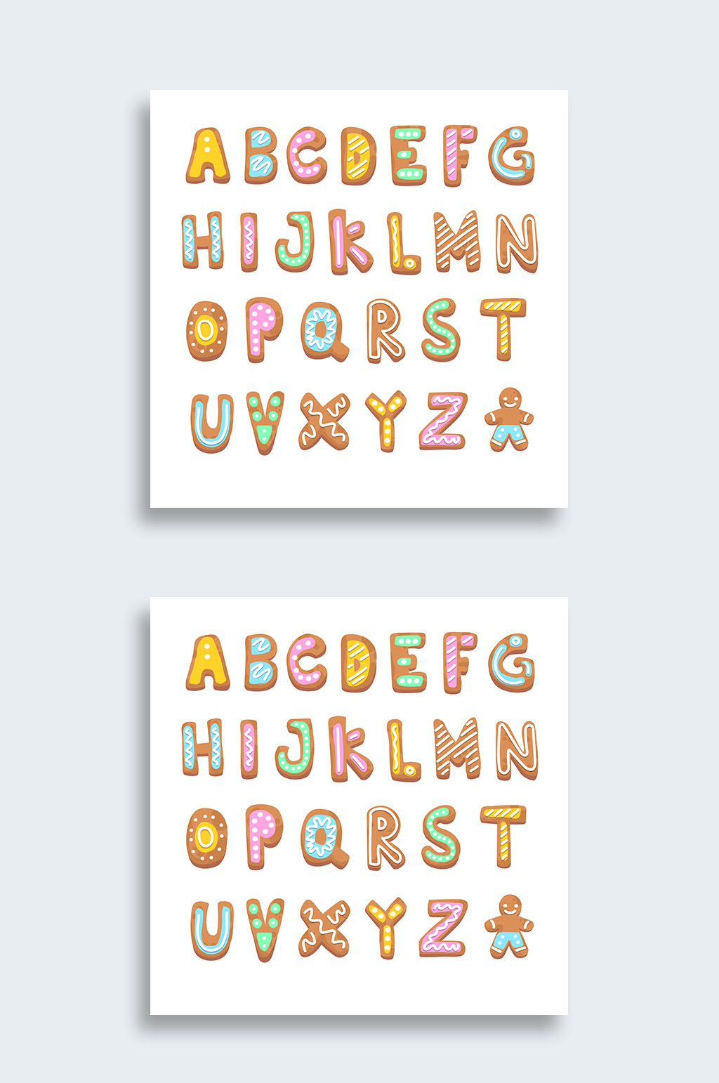 可爱字母矢量元素设计