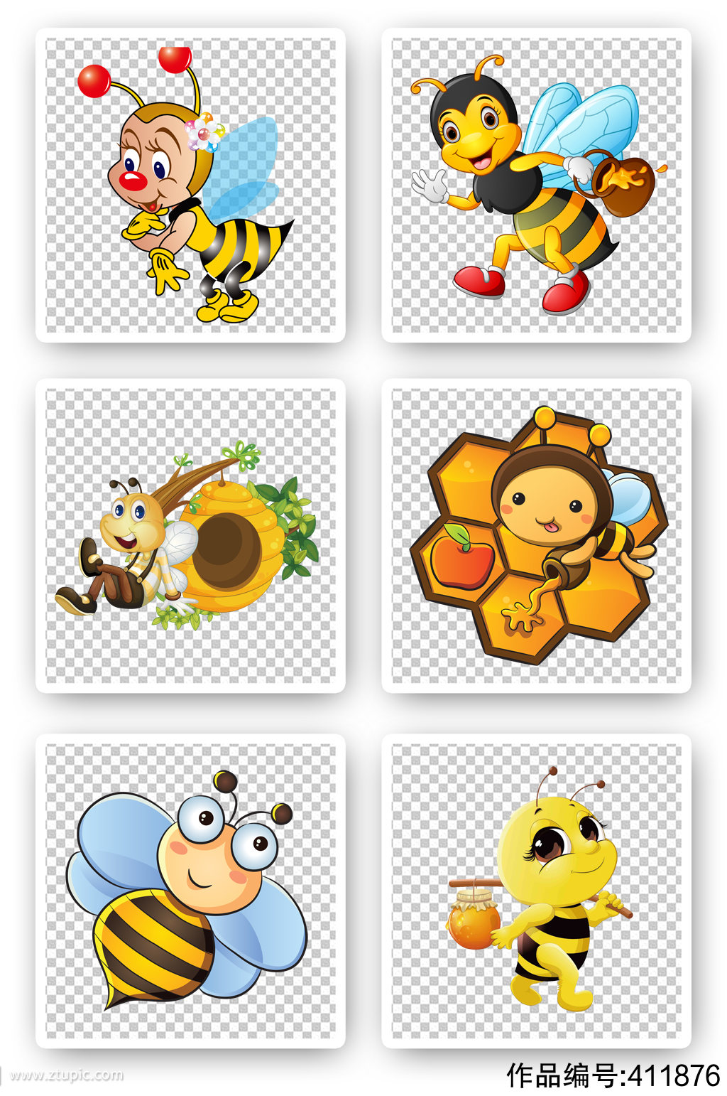 卡通蜜蜂可爱动物素材
