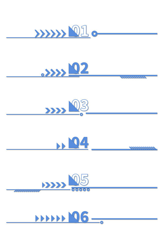 商务办公数字分隔符蓝色几何分割线免扣元素