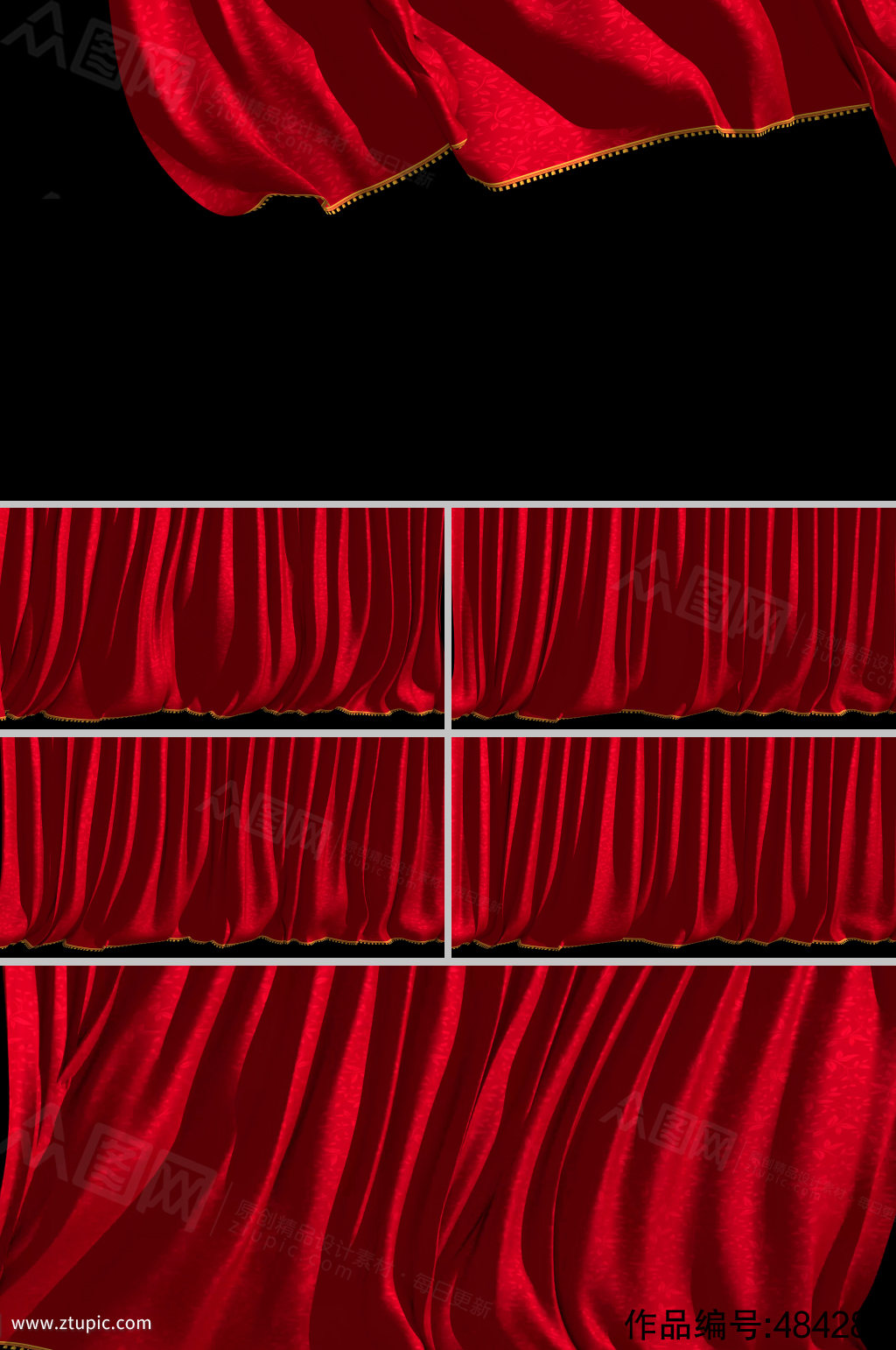 红色舞台幕布视频素材