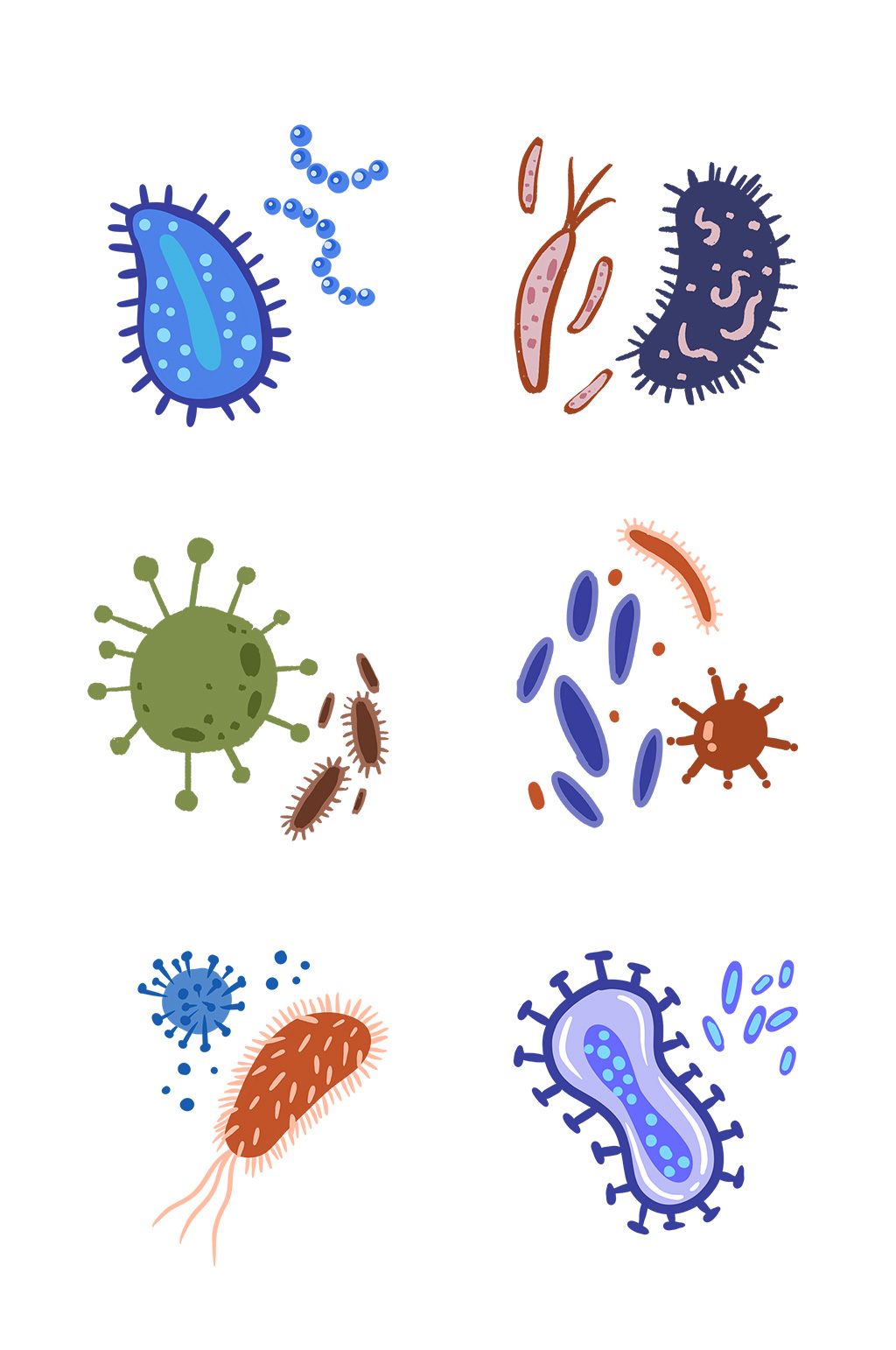 各种细胞细菌组图png免抠素材