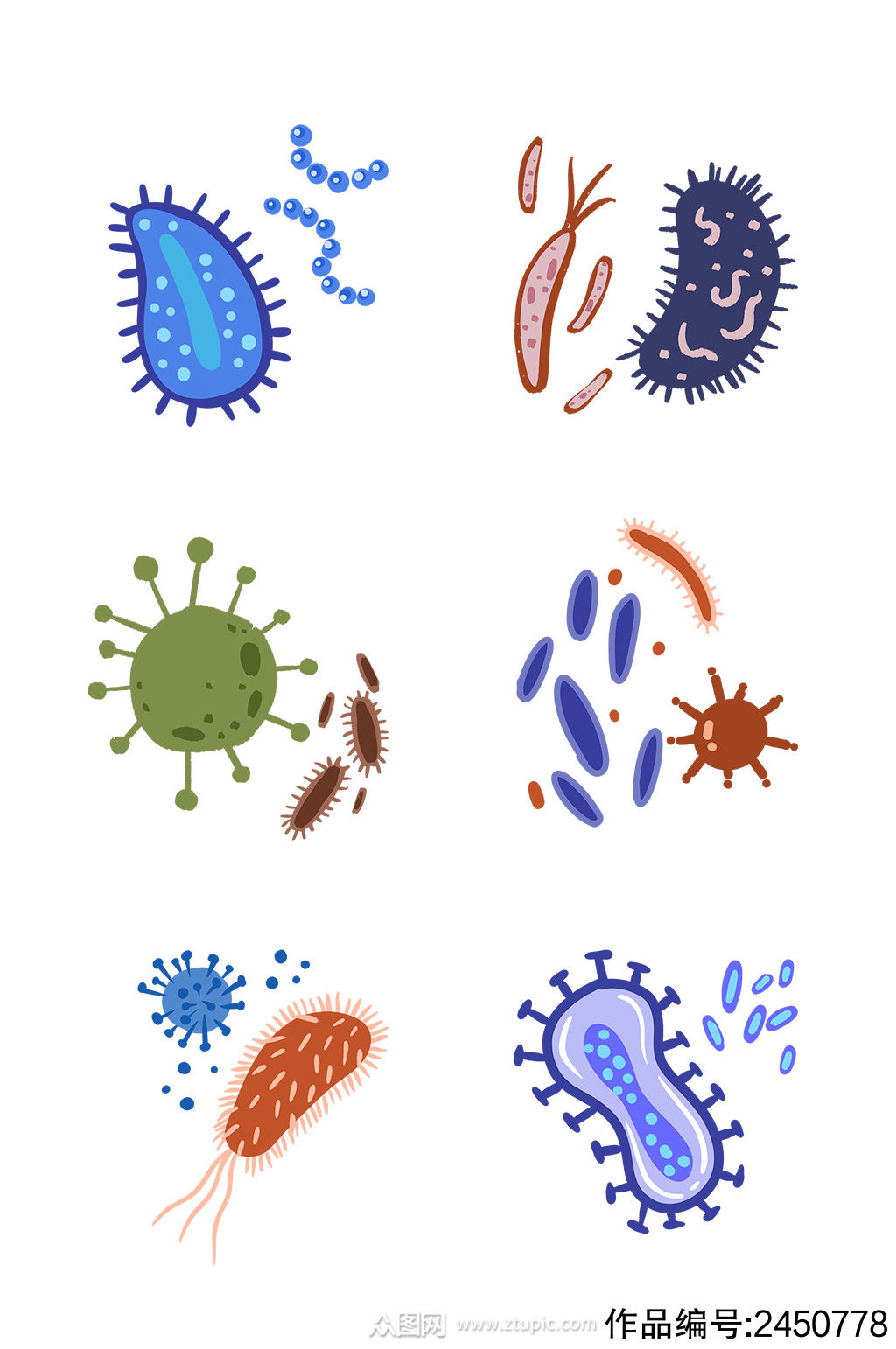 各种细胞细菌组图png免抠素材
