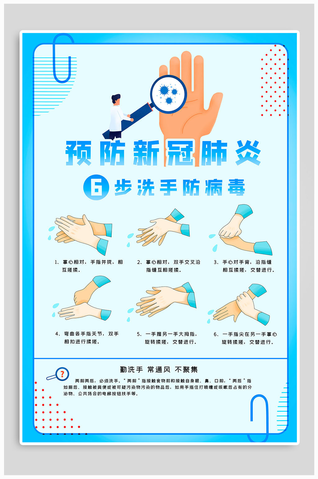 正确洗手七步法宣传海报