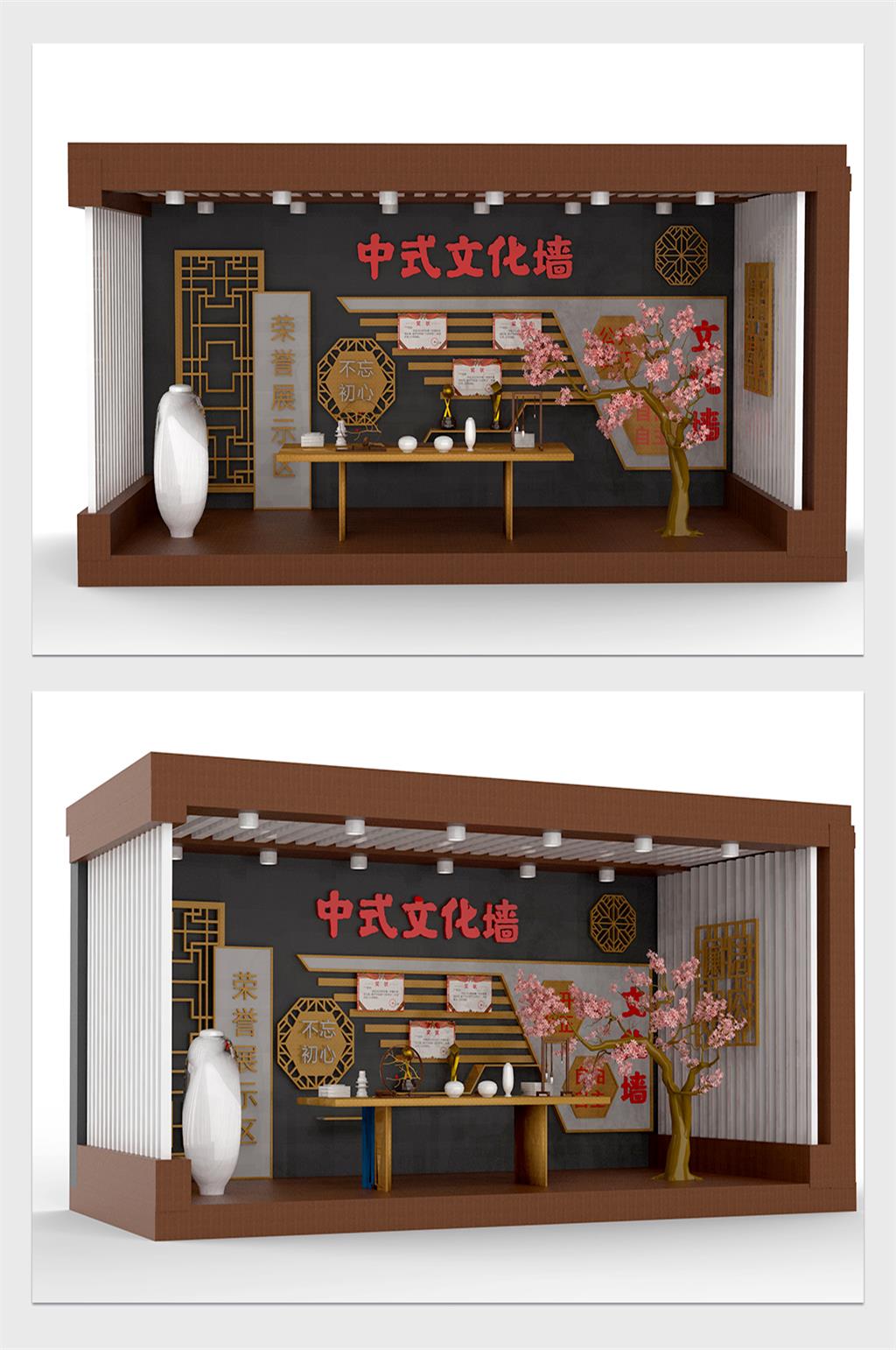 中国风中式文化墙橱窗美陈设计
