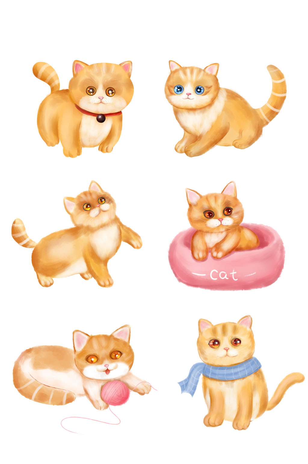 黄色卡通小猫素材