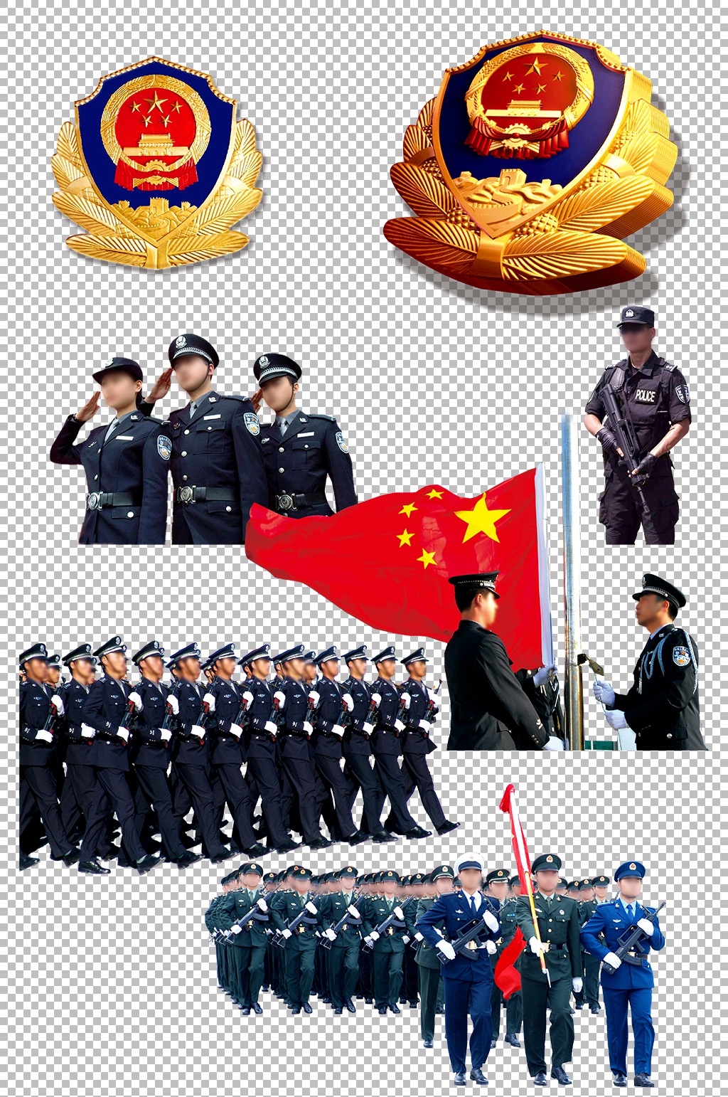 武警警察人物png素材