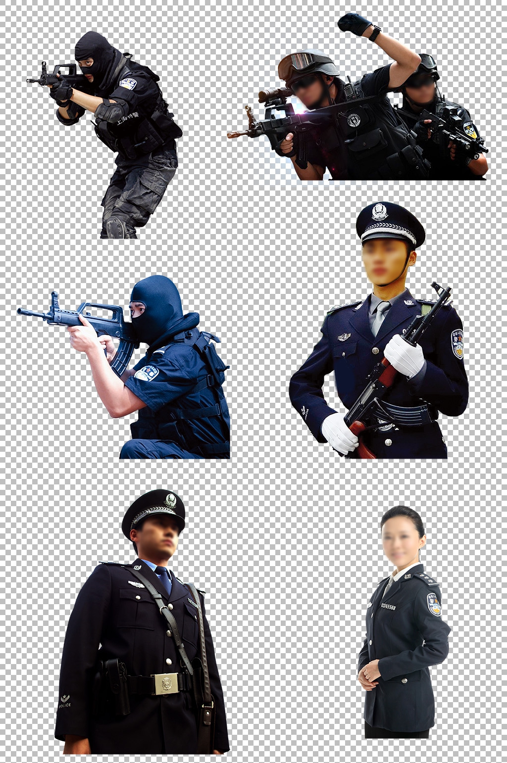 公安武警部队人物素材