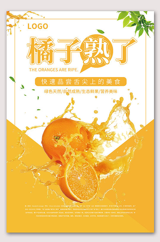橘子橙子水果海报