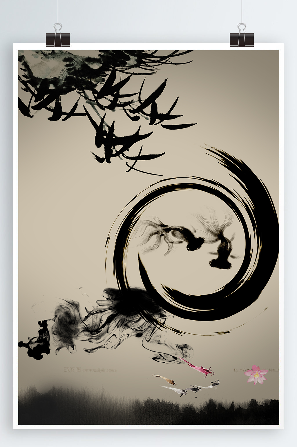 水墨背景中国风素材