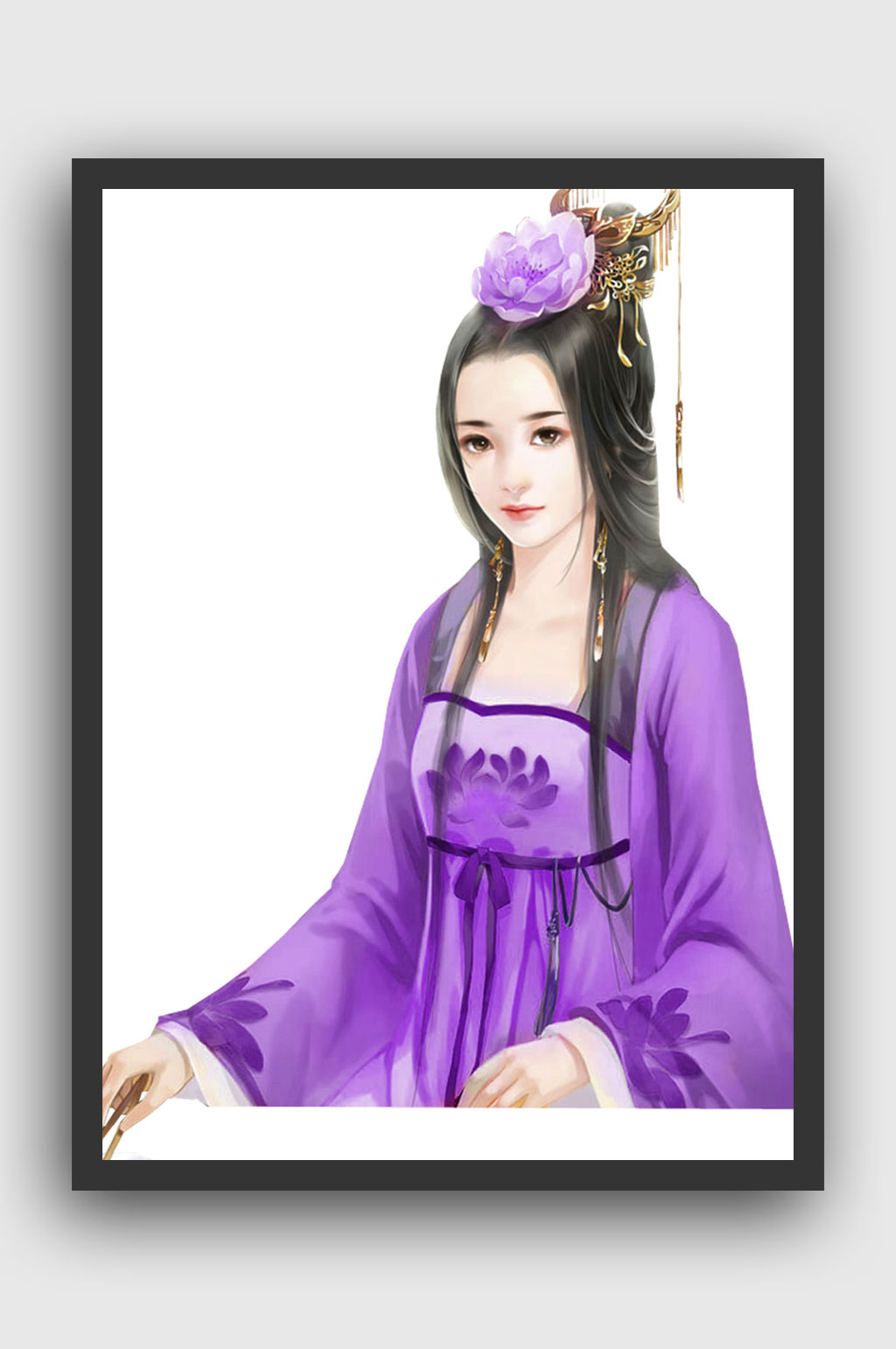 紫衣古风古装女子免扣图