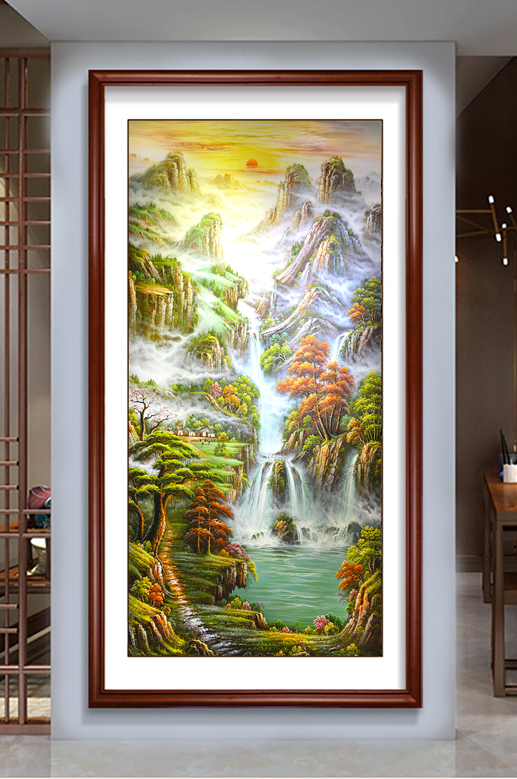 财源广进中式玄关画-中式装饰画素材下载-众图网