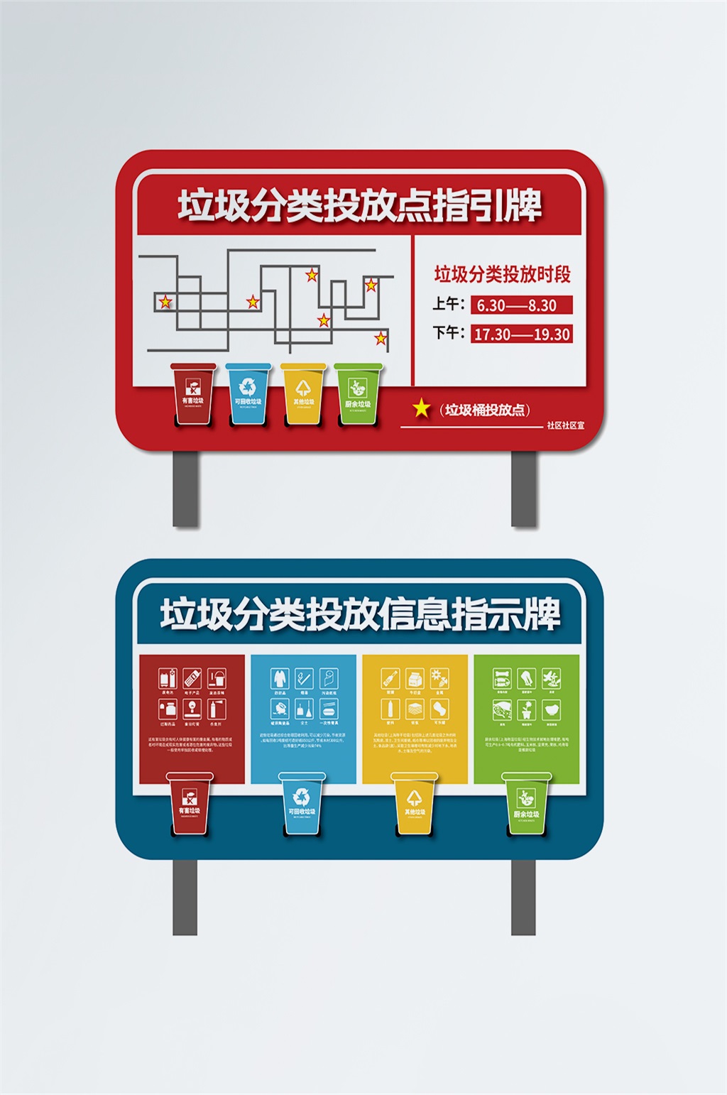 垃圾分类投放信息指示牌标识设计
