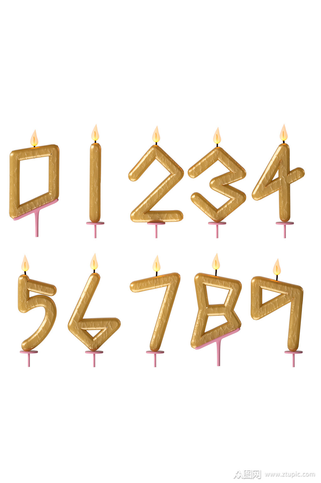 个性创意生日蜡烛数字元素