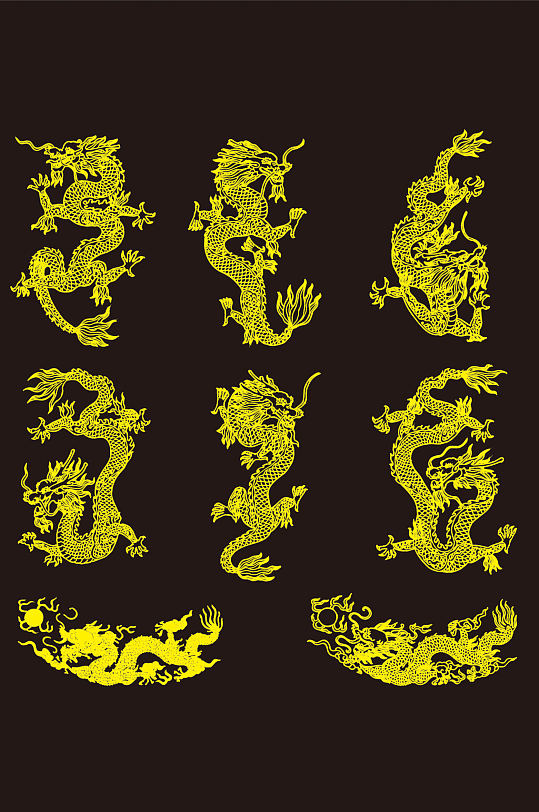 武字带龙矢量图图片-武字带龙矢量图设计素材-武字带龙矢量图模板下载