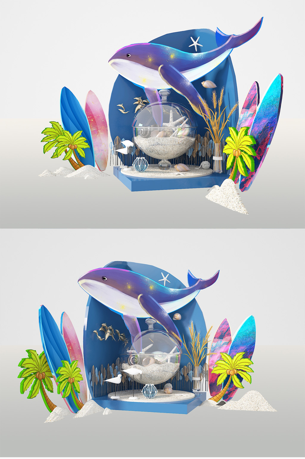 夏季消暑清凉海族馆创意美陈