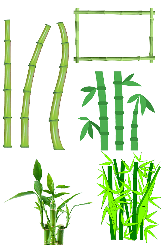 竹竿竹林绿植元素