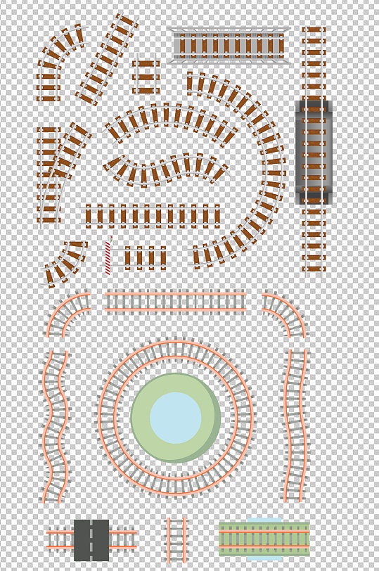 铁路轨道设计矢量素材