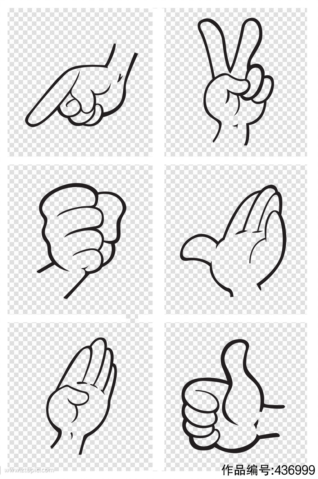 素描的拇指拇指朝下的手势矢量插画平面广告素材免费下载(图片编号:2162052)-六图网