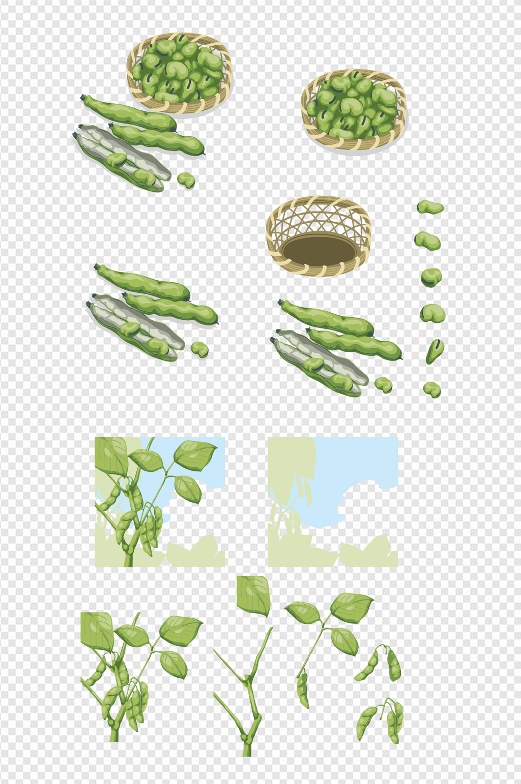 卡通素材豌豆素材