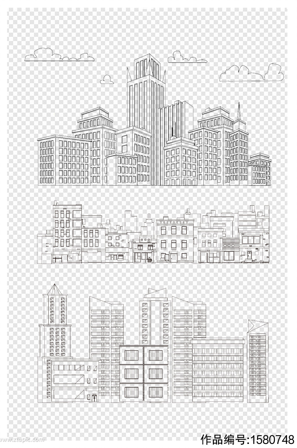 城市建筑简笔画图片素材免费下载 - 觅知网