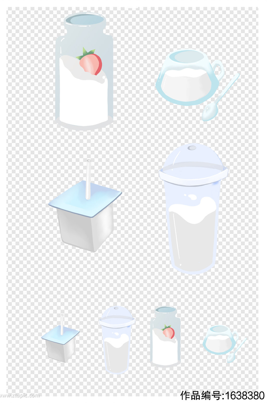 酸奶背景手绘卡通酸奶元素小清新简约