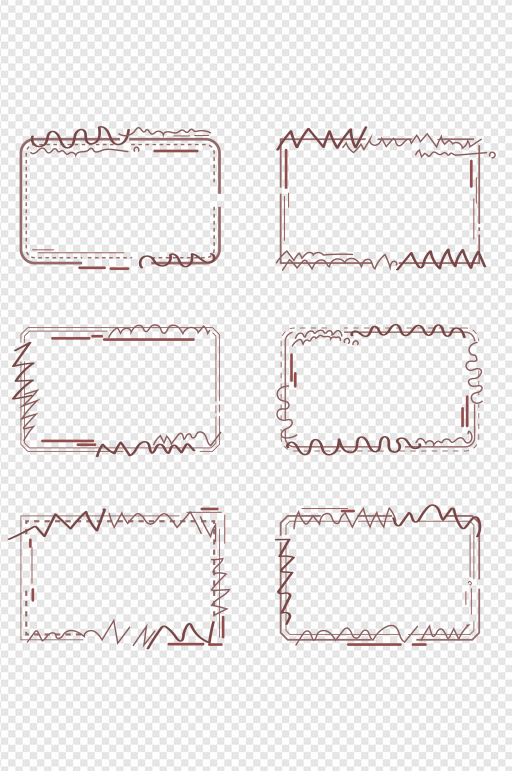 手绘涂鸦不规则线条装饰边框标题框文本框