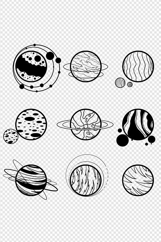 手绘星球行星宇宙 航天太空素材立即下载太空主题卡通插画小行星卡通