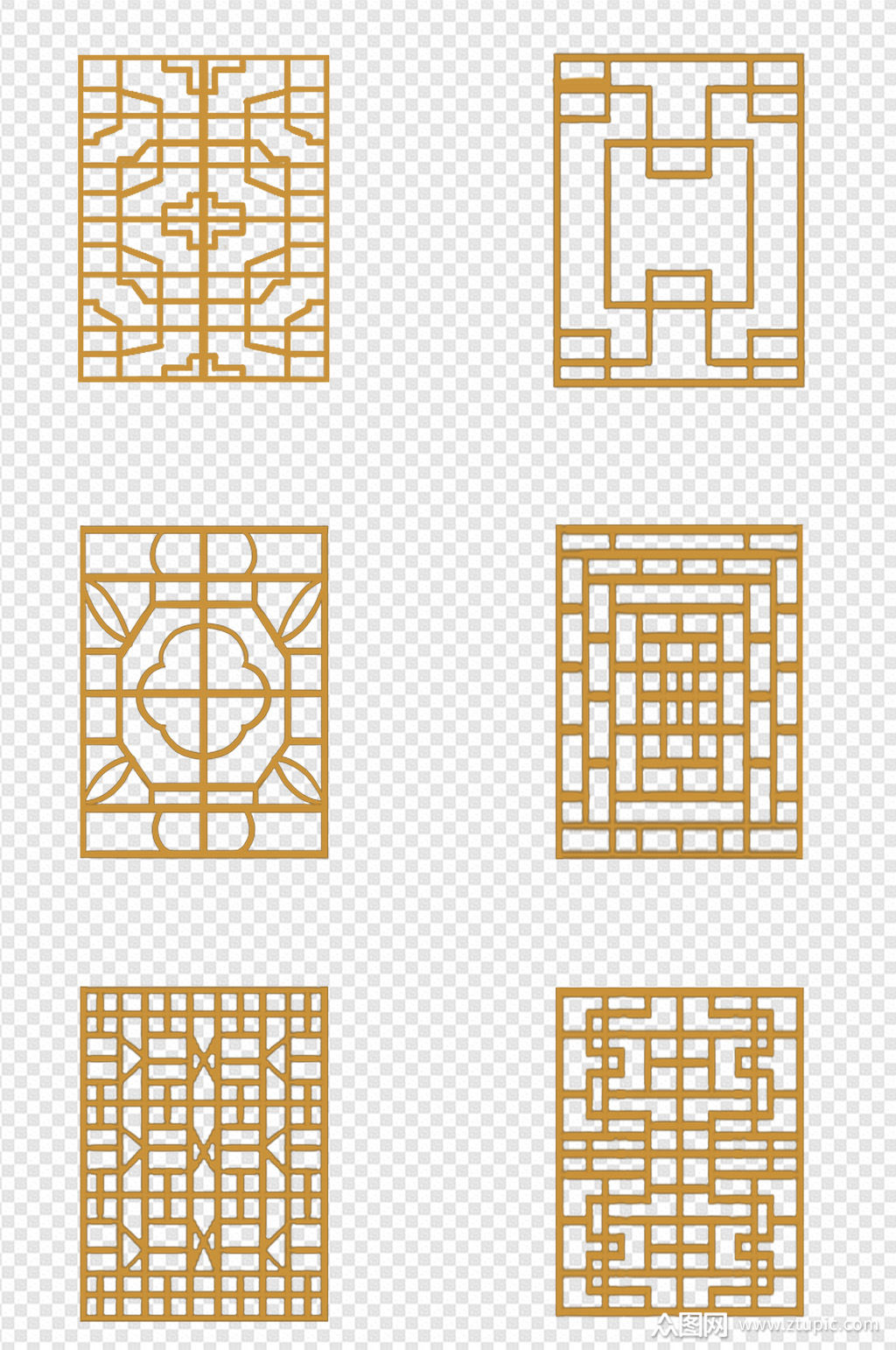 古典中式窗户花纹窗花免扣元素素材