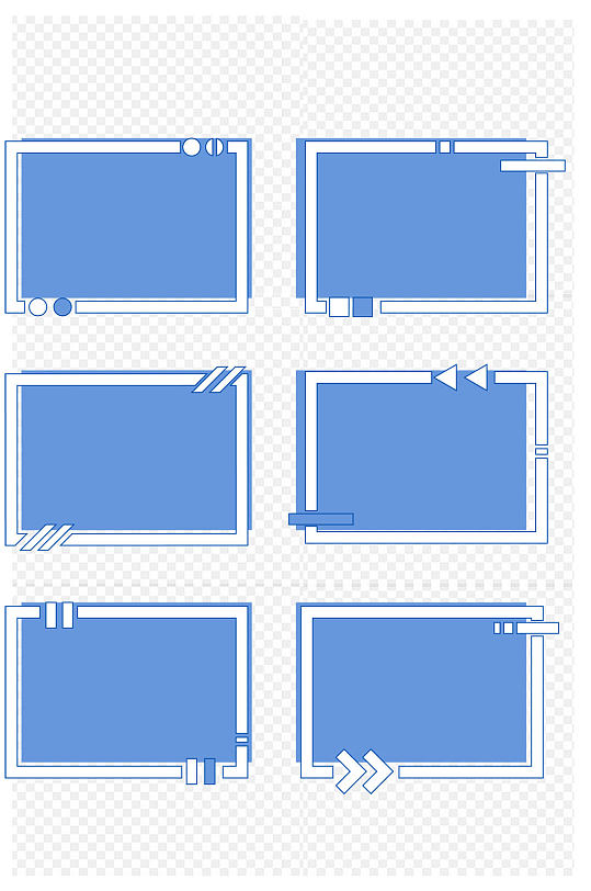 边框文本框免扣元素立即下载蓝色商务边框装饰办公素材小元素免扣元