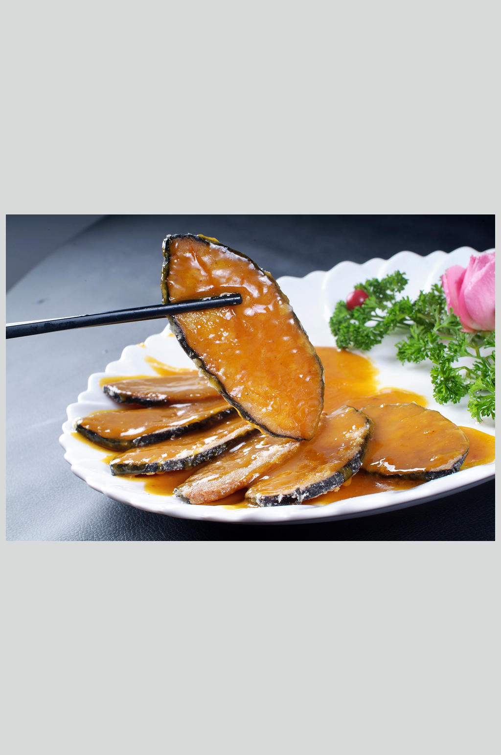 橙香鳕鱼排素材