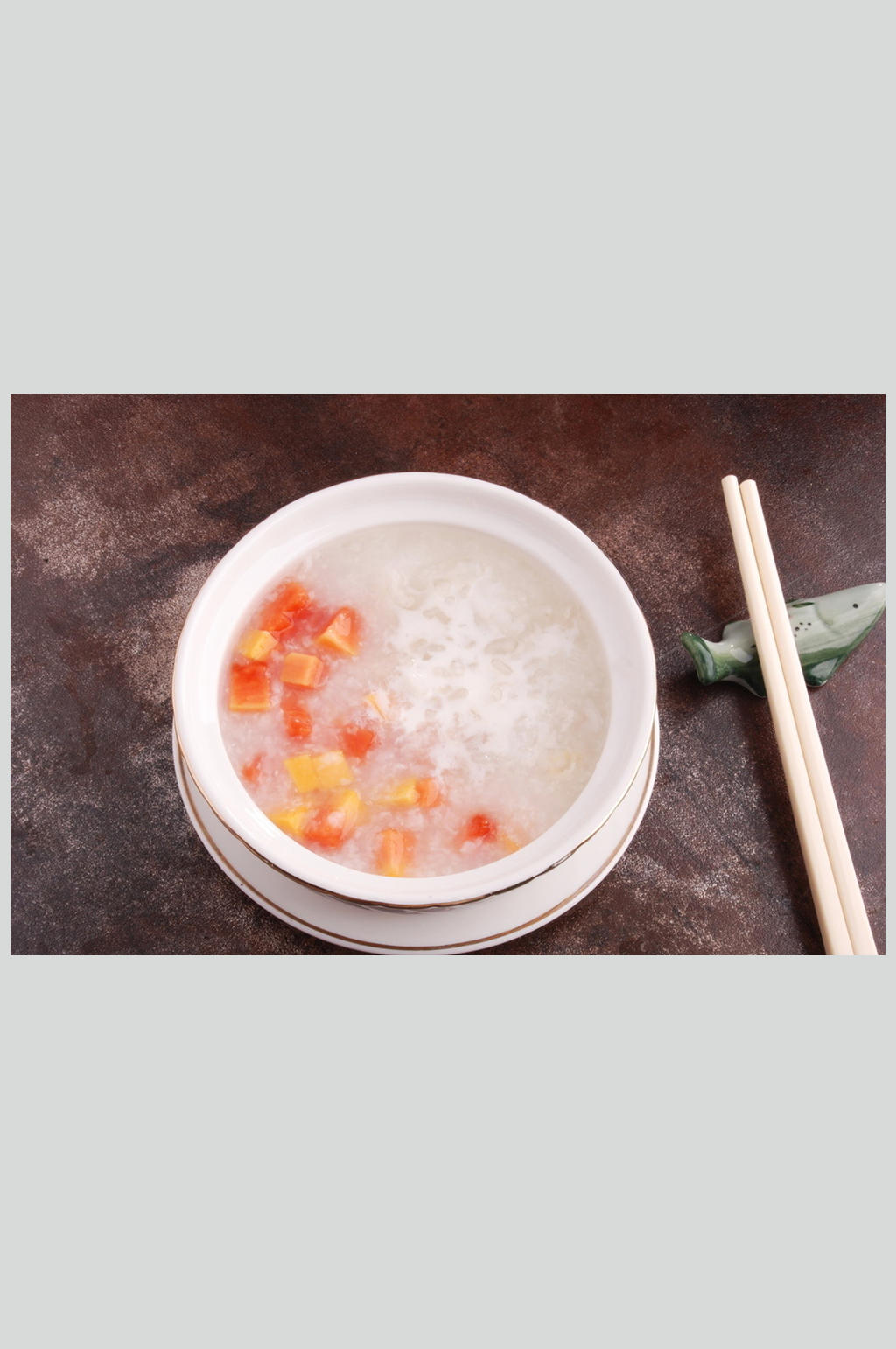 木瓜雪蛤粥素材