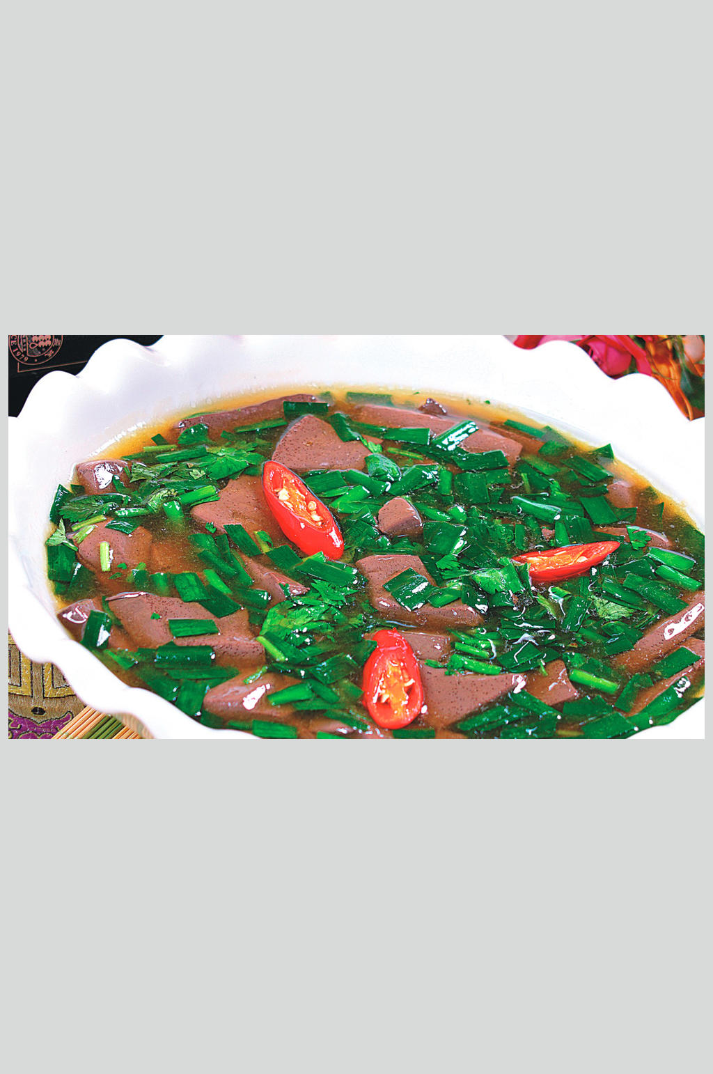 韭菜鸭血美食高清图片素材