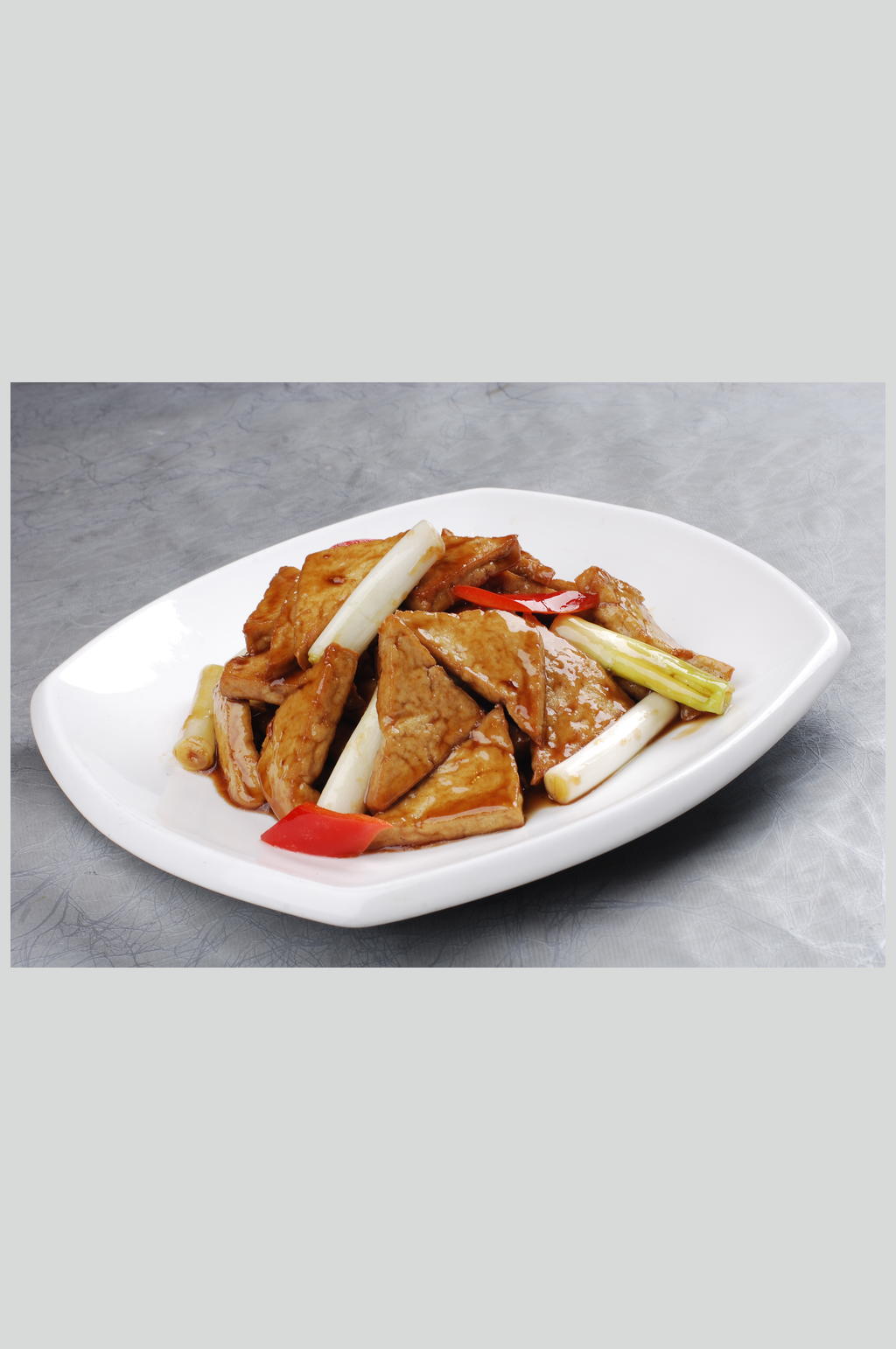 京葱煎豆腐份美食高清图片素材
