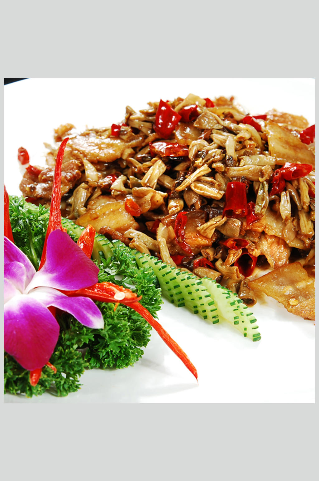 扑豆角肉末素材
