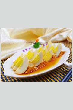 卤水鸡蛋拼豆腐美食高清图片