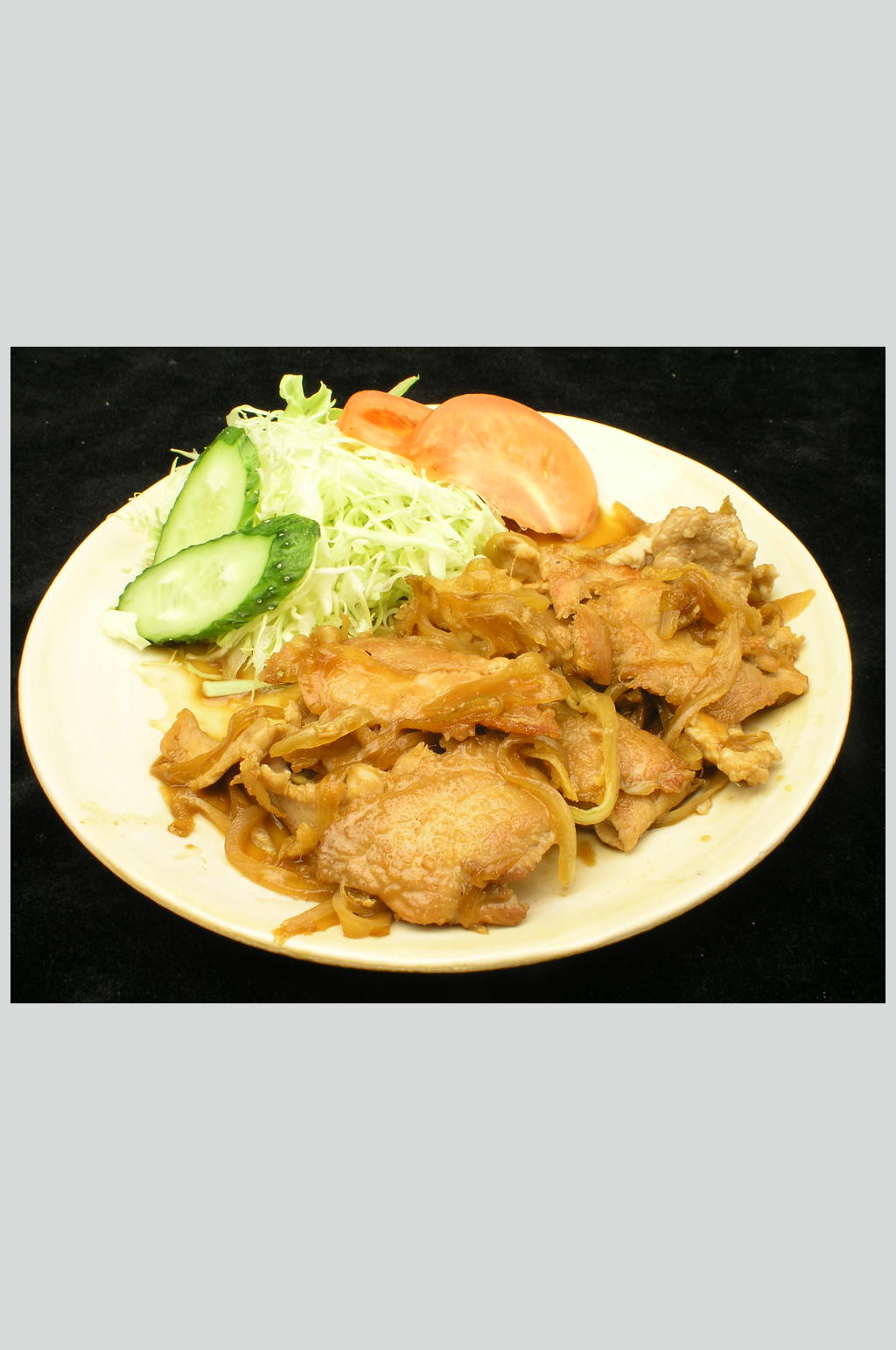 煎猪肉美食高清图素材