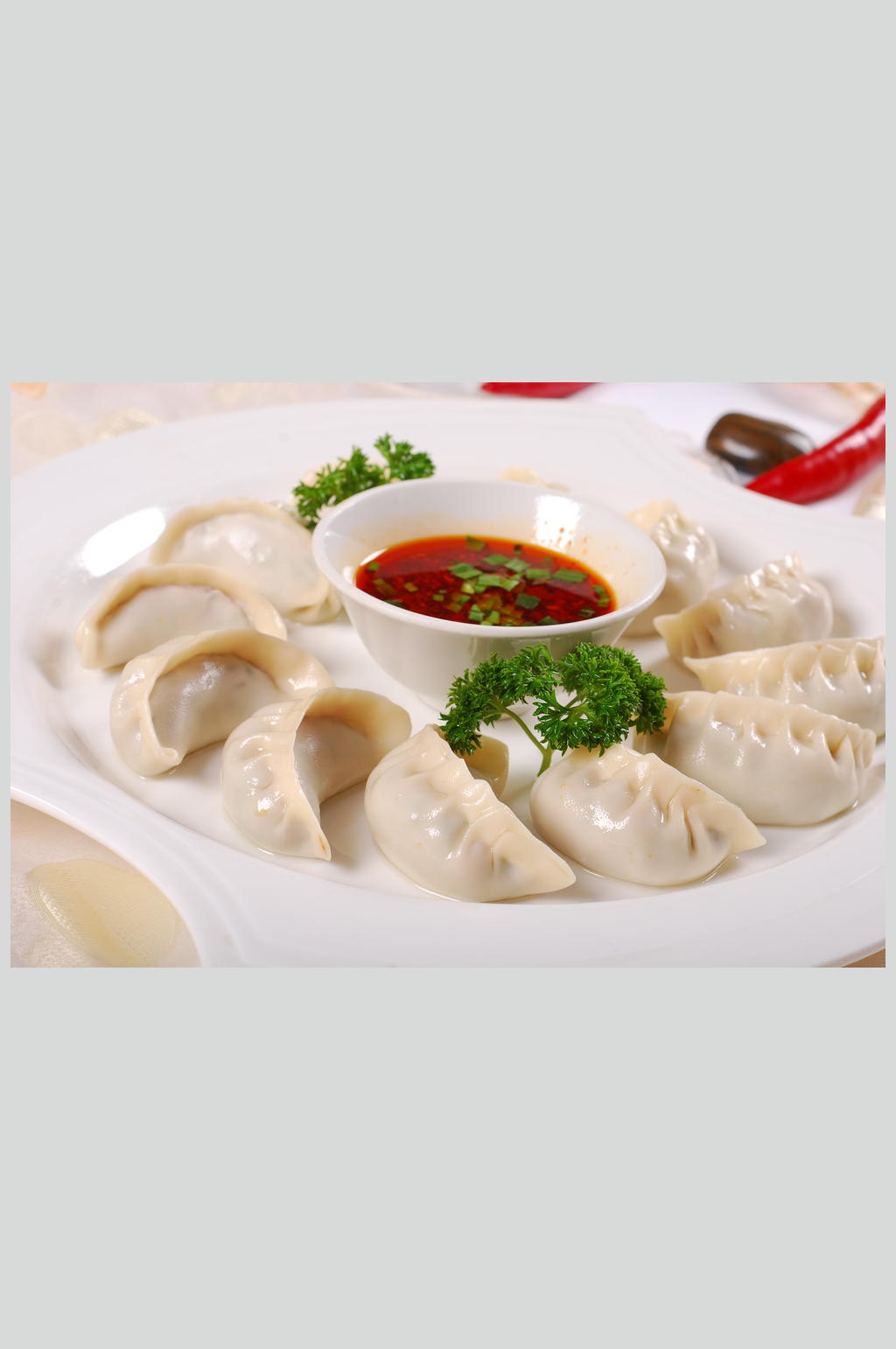 月牙蒸饺素材