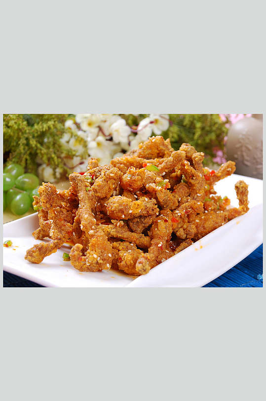 椒盐蛙腿高清美食图片